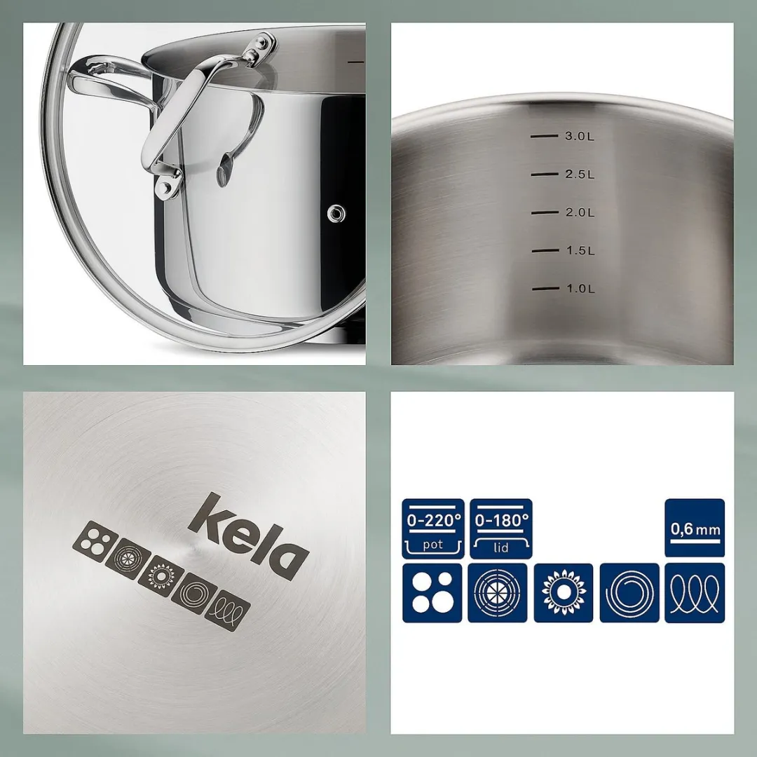 Kela RVS Kookpan 1,6L - 16cm - Zilver