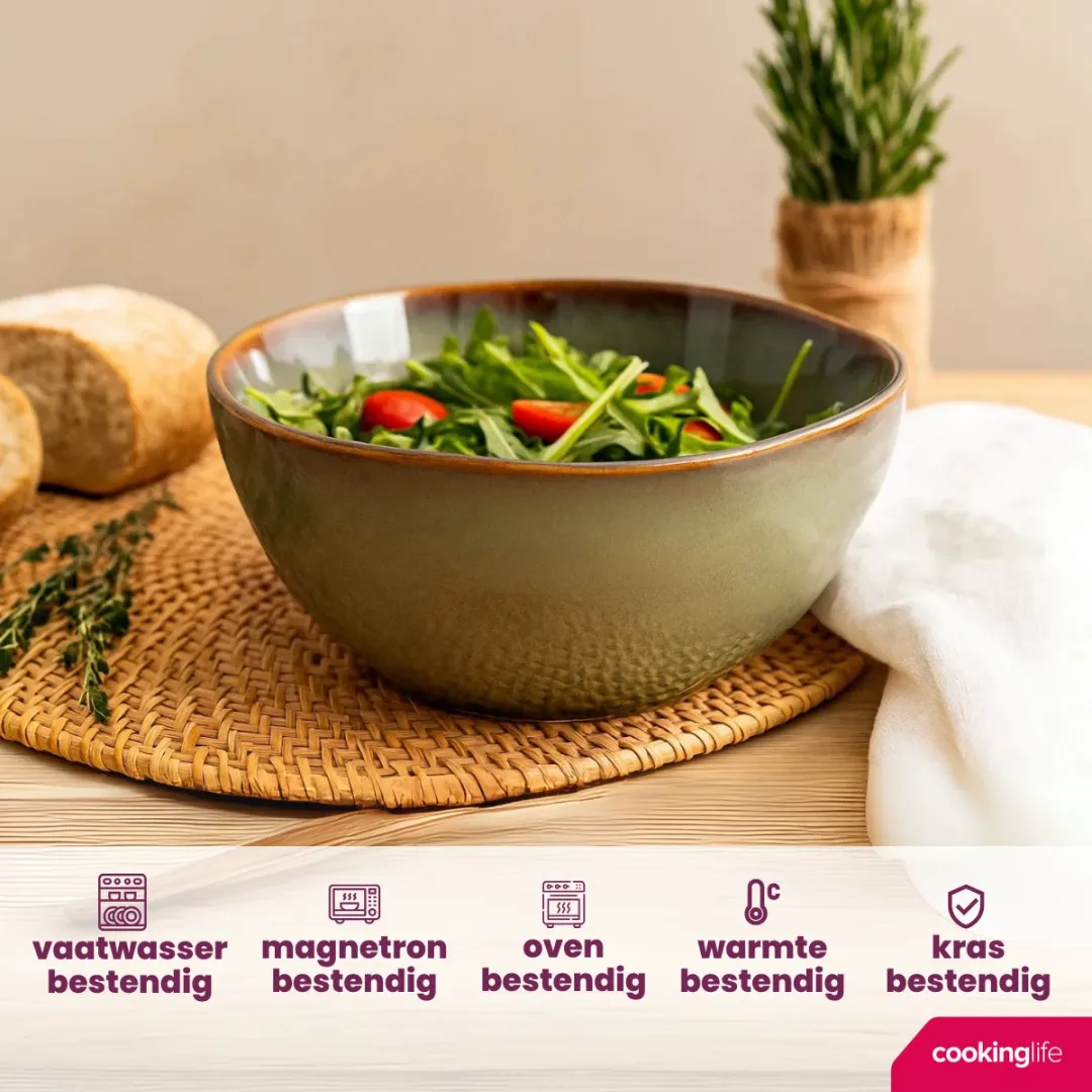 Cookinglife Soepkommen Sabi Groen - 6-delig - Ø15cm