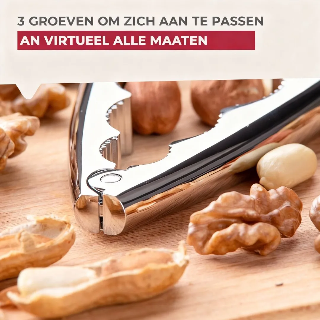 Fackelmann Premium Notenkraker - Verchroomd Staal - Zilver