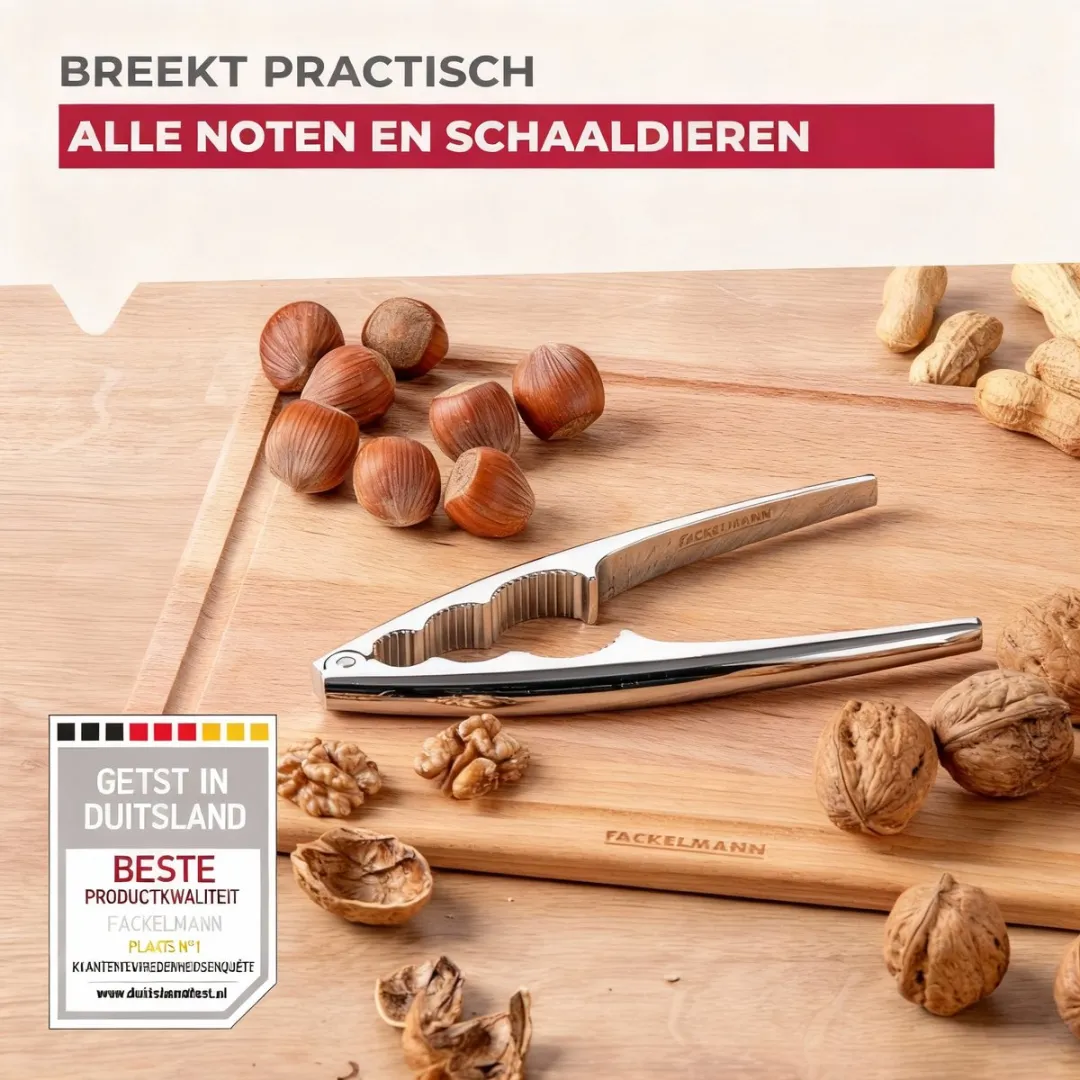 Fackelmann Premium Notenkraker - Verchroomd Staal - Zilver