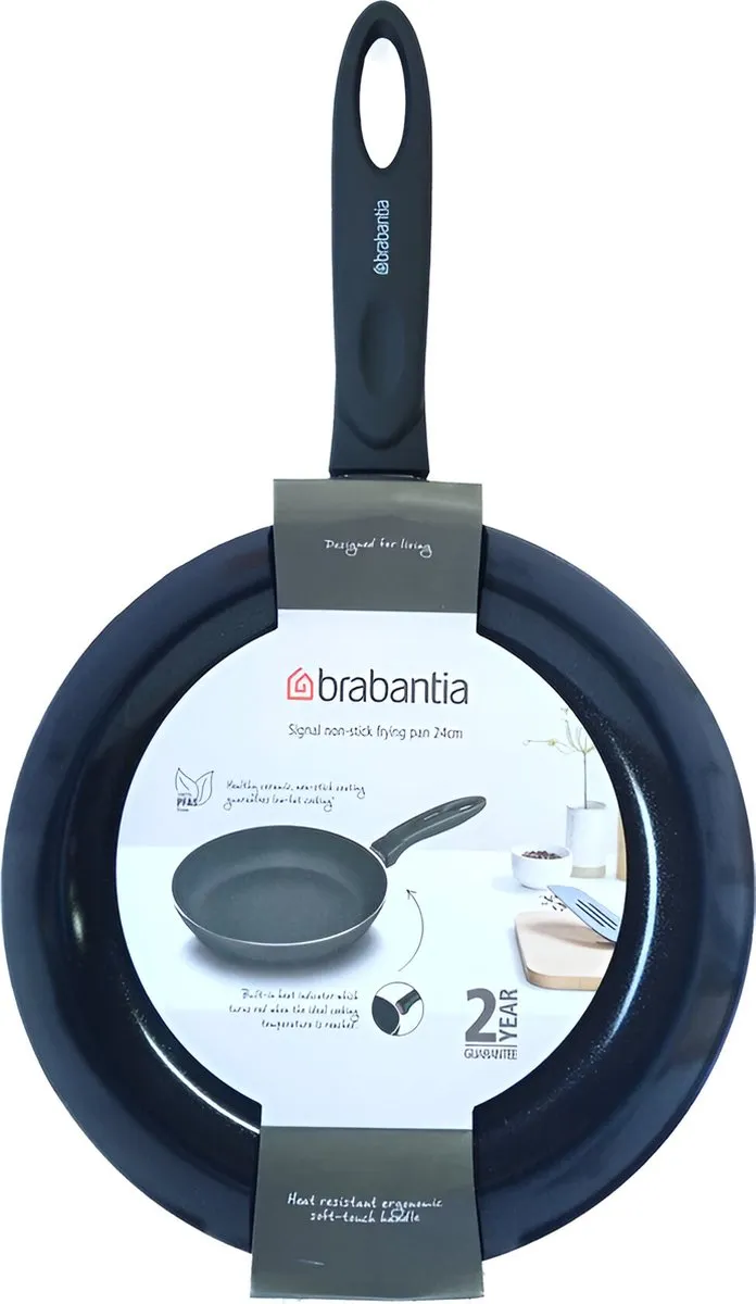 Brabantia Signal Koekenpan 28cm - Keramische anti-aanbaklaag - Zwart