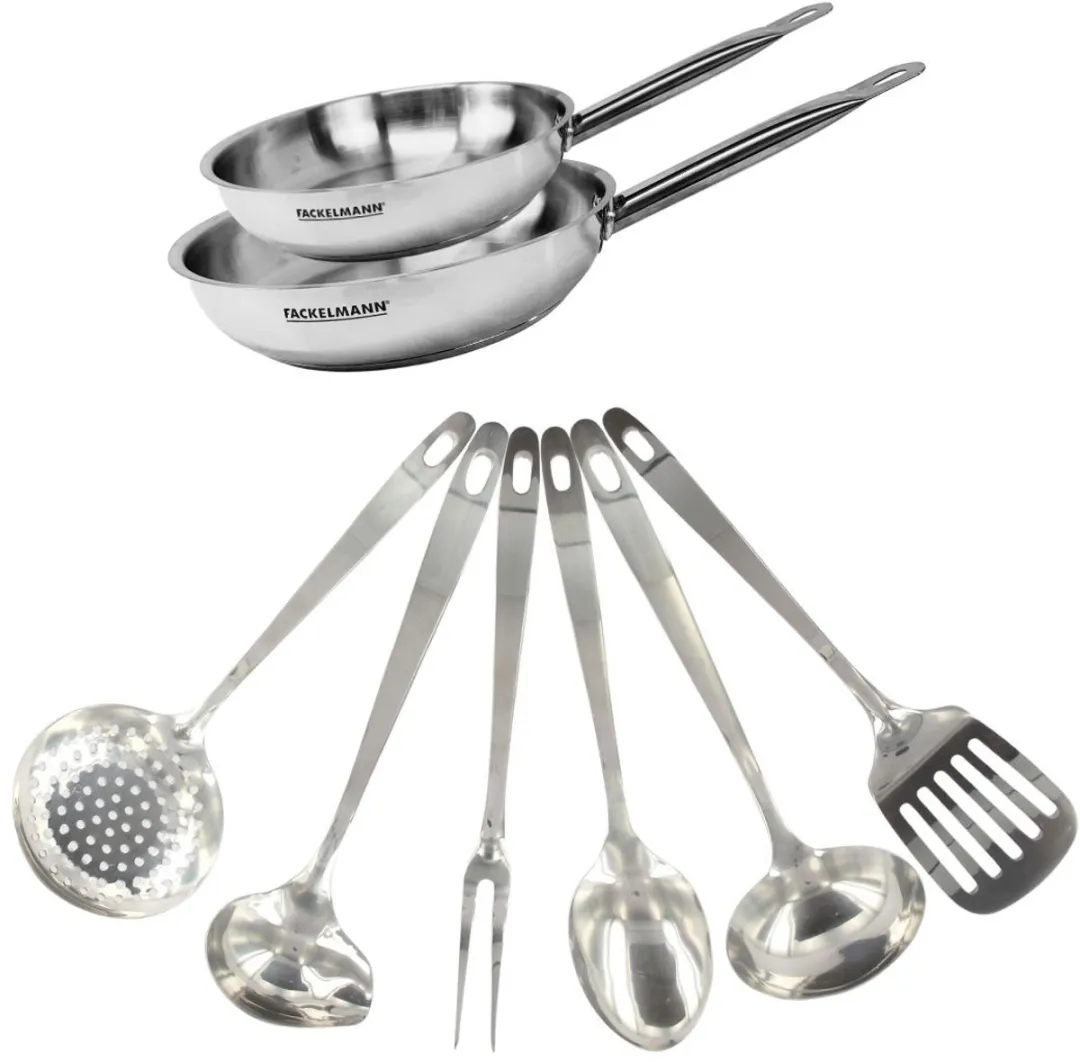 Fackelmann 9439550 Set Roestvrijstalen Pannen 20+24cm - 2 Stuks