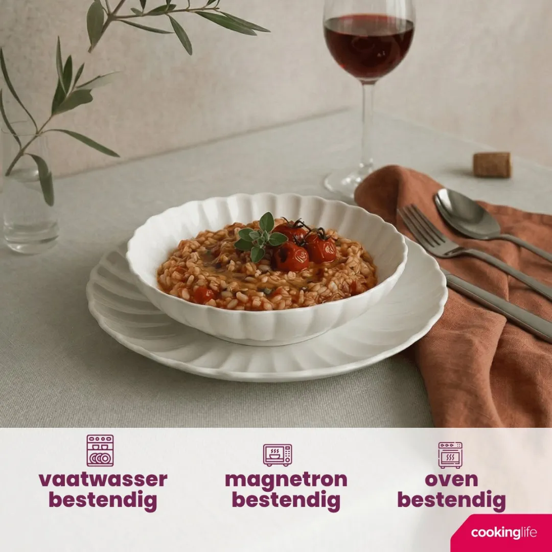 Cookinglife Diepe Bordenset Cardida Off White - 6 Stuks Ø20cm