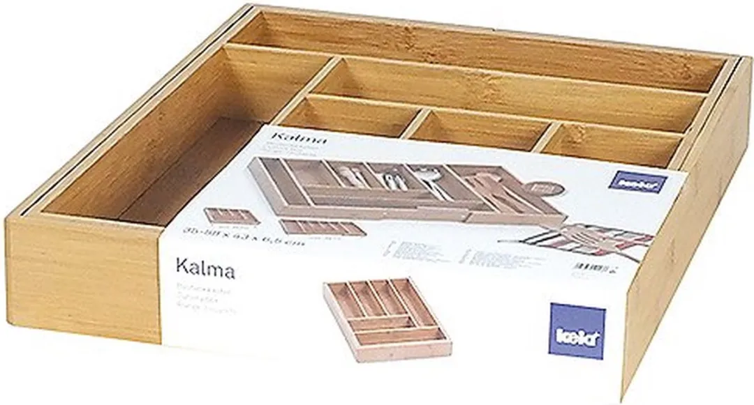 Kela Keuken Kalma Bestekbak Uitschuifbaar 35x43cm - 8 Vakken - Bruin