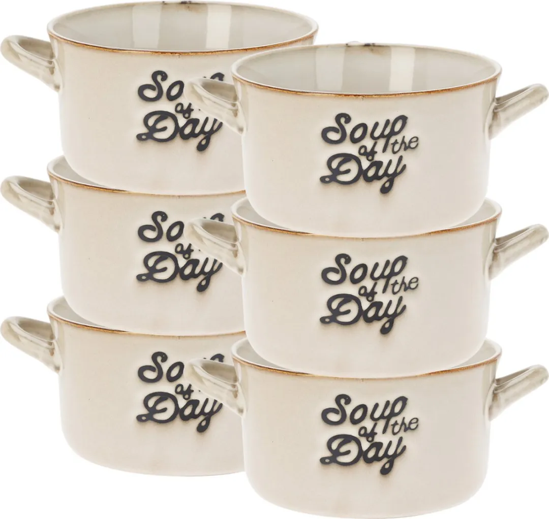 Excellent Houseware Soepkommen Porselein 500ml - 6 Stuks
