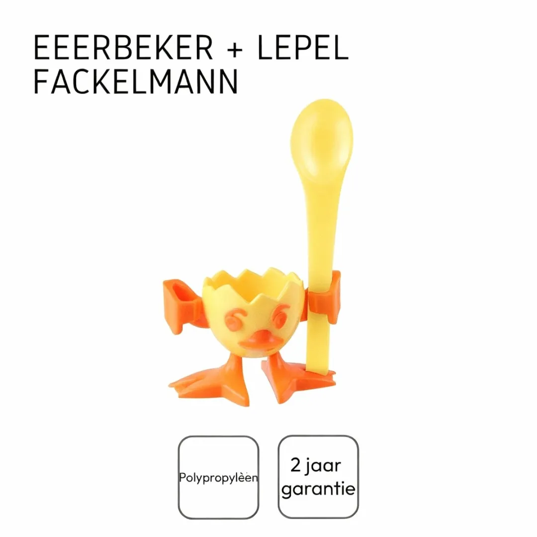 Fackelmann 47129 Eierdopje met lepel - Geel
