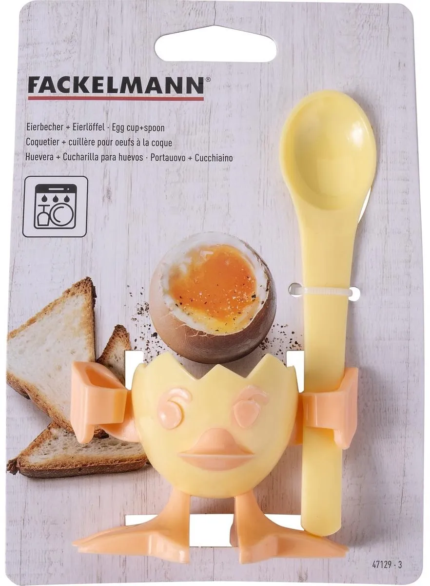Fackelmann 47129 Eierdopje met lepel - Geel - afbeelding 6 van 6