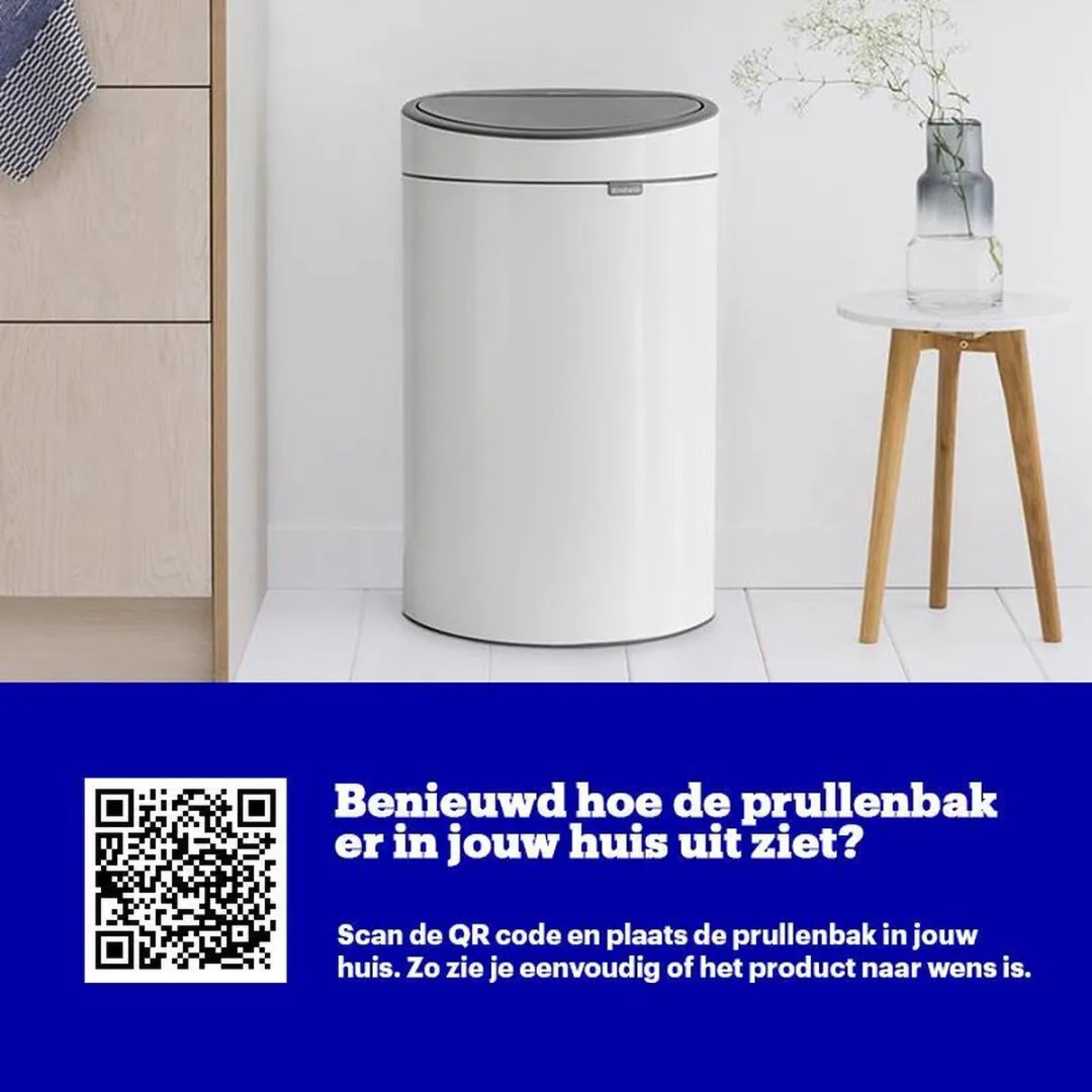 Brabantia Touch Bin Prullenbak 40L - Wit