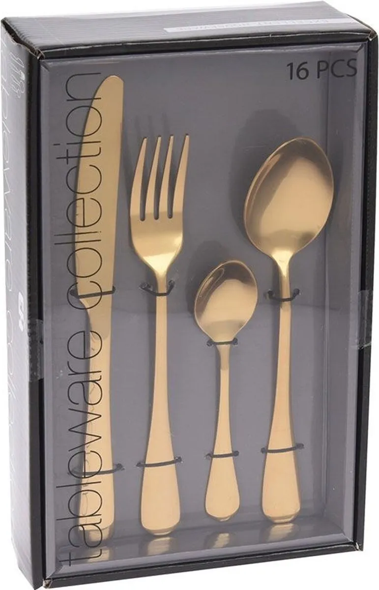 Homecookingchef Gouden Bestekset - Bestek - Goud - 16 delig