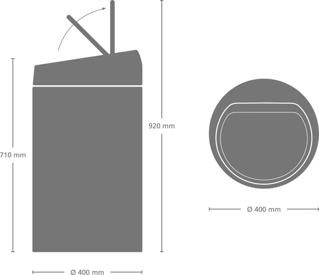 Brabantia Touch Bin Prullenbak 60L - Pearl White/Matt Steel