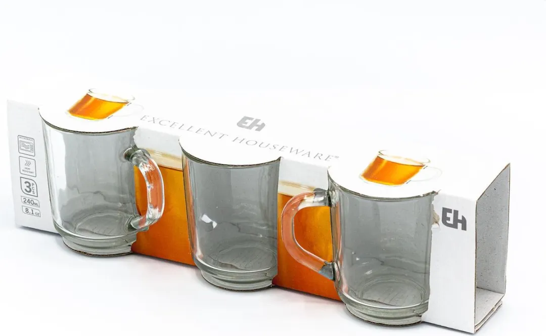 Excellent Houseware Theeglas 3 Stuks - Transparant