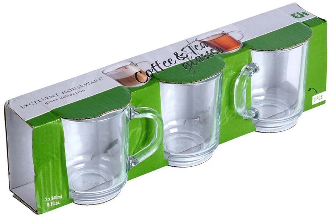 Excellent Houseware Theeglas 3 Stuks - Transparant