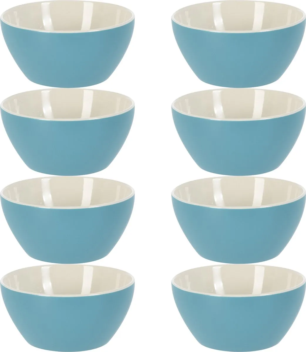 Excellent Houseware Soepkommen Acapulco - 8 Stuks - Ø14cm - Blauw