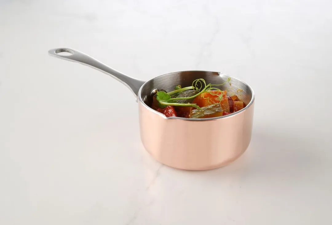 HENDI Steelpannetje 0,26L - 3-ply Koper/Aluminium/RVS - Ø85mm - Koper