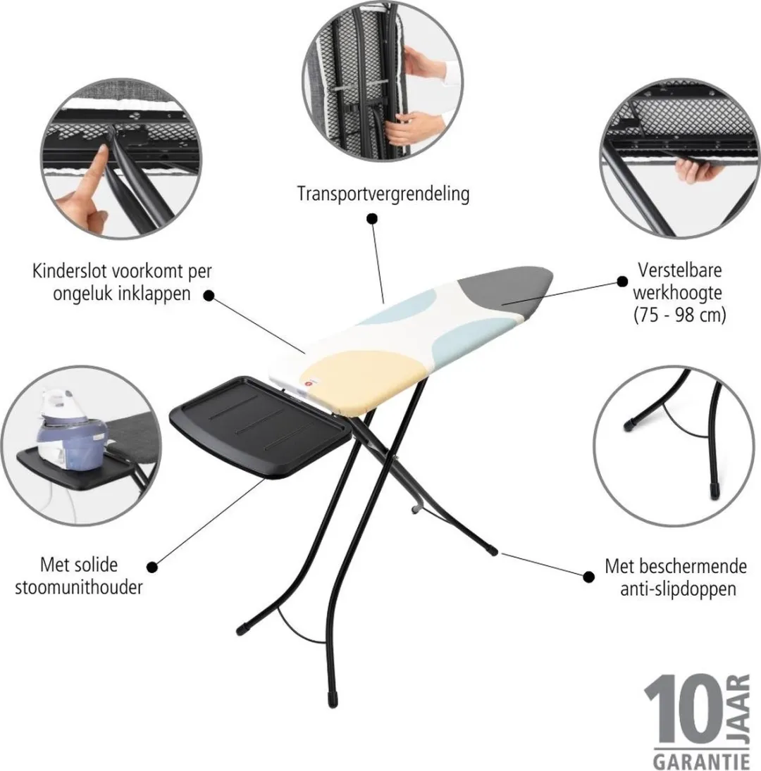 Brabantia Strijkplank B 134425 - Stoomgenerator 124x38cm - Spring Bubbles