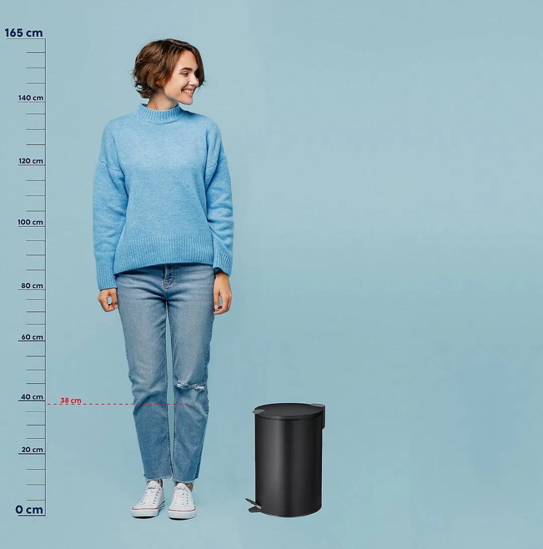 Kela Pedaal Afvalemmer 12L - Zwart