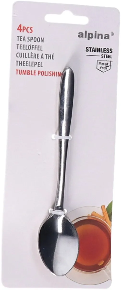 Alpina Theelepeltjes RVS - 4 Stuks - 14 cm