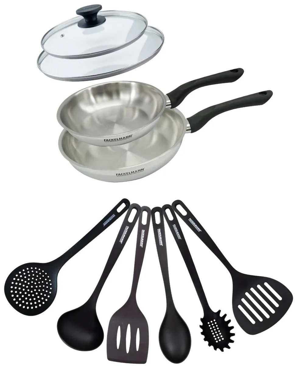 Fackelmann 9442950 Set Roestvrijstalen Pannen 20 & 24cm