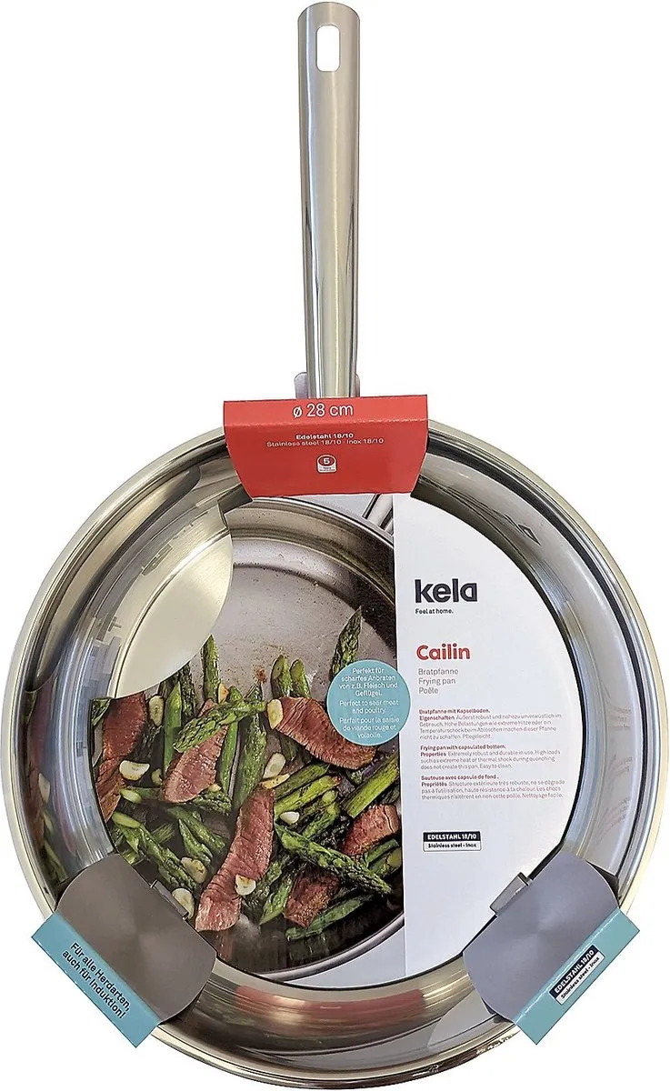 Kela Cailin Koekenpan 28cm - RVS - Zilver