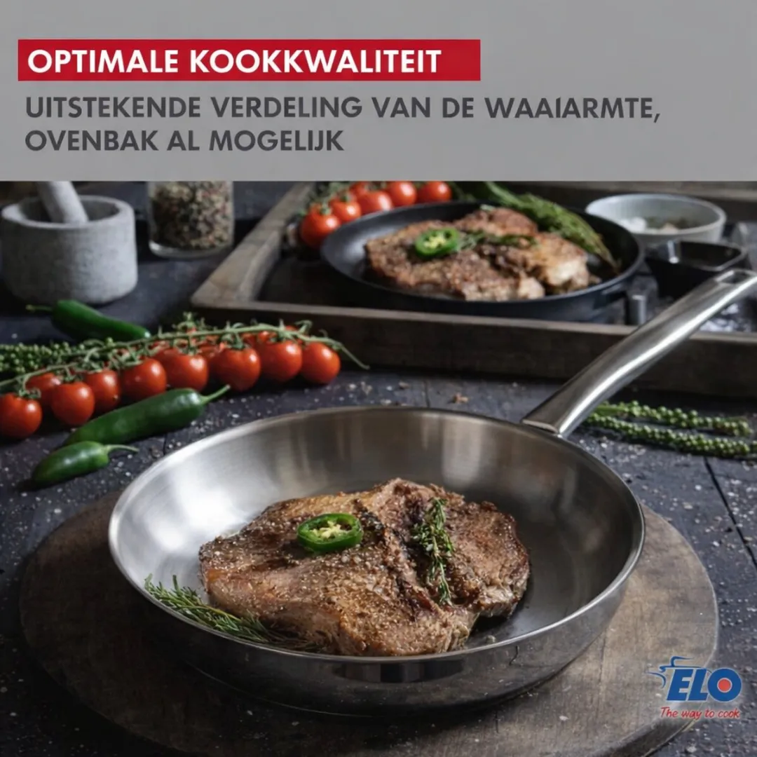Fackelmann Elo Profi Brillant Keukengerei Set 5-delig - 12/14/20/24cm + 24cm Koekenpan - Roestvrij staal