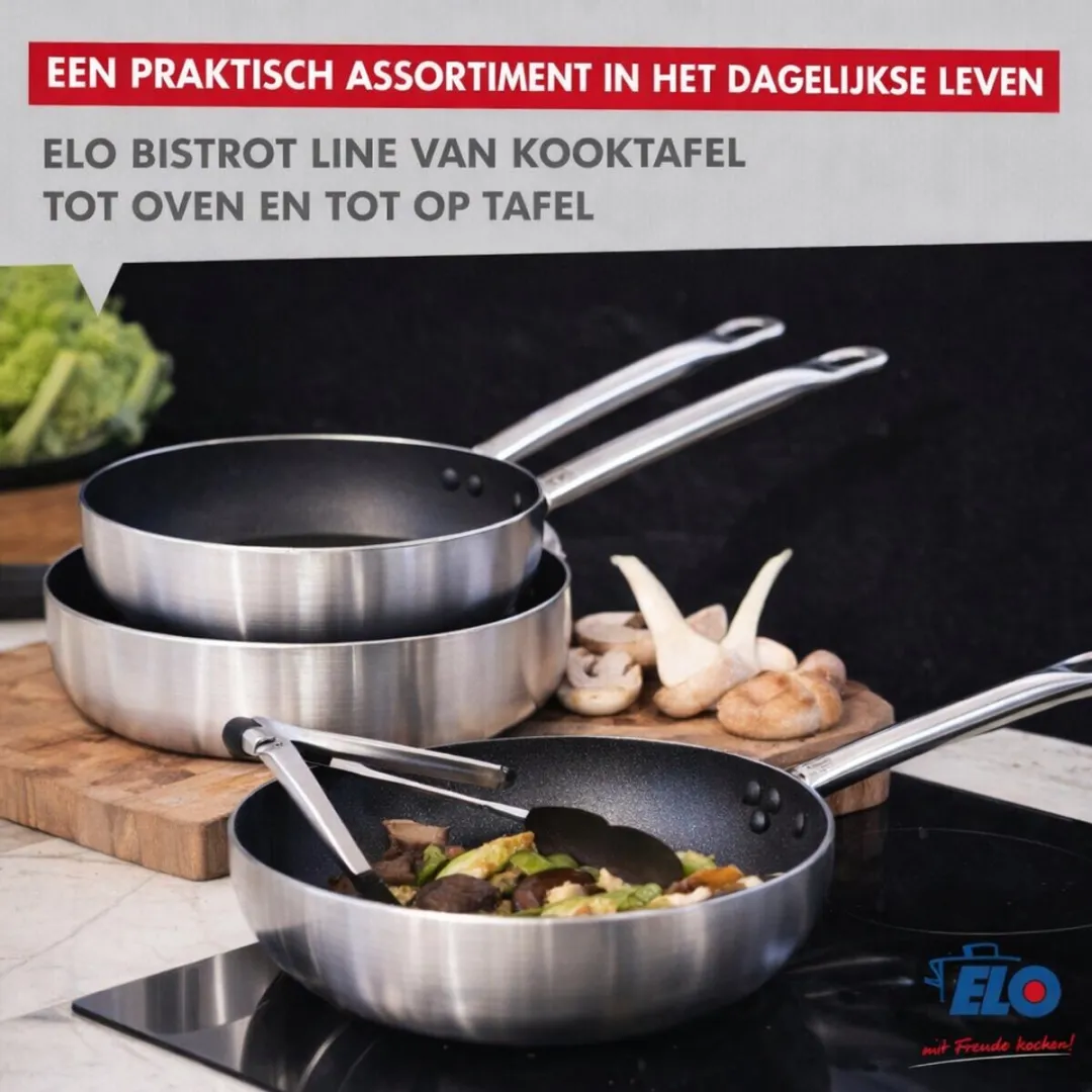 Fackelmann Elo 9803350 Koekenpan 32cm - RVS bodem - Grijs