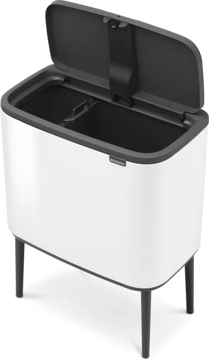 Brabantia Bo Touch Bin Prullenbak 34L - 2 Vakken - White