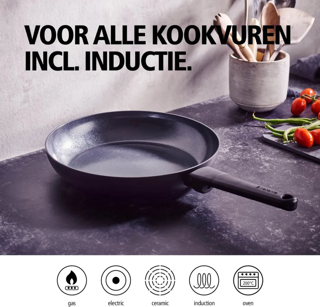 Brabantia VANTA Koekenpan 24cm - Keramisch Titanium - Zwart