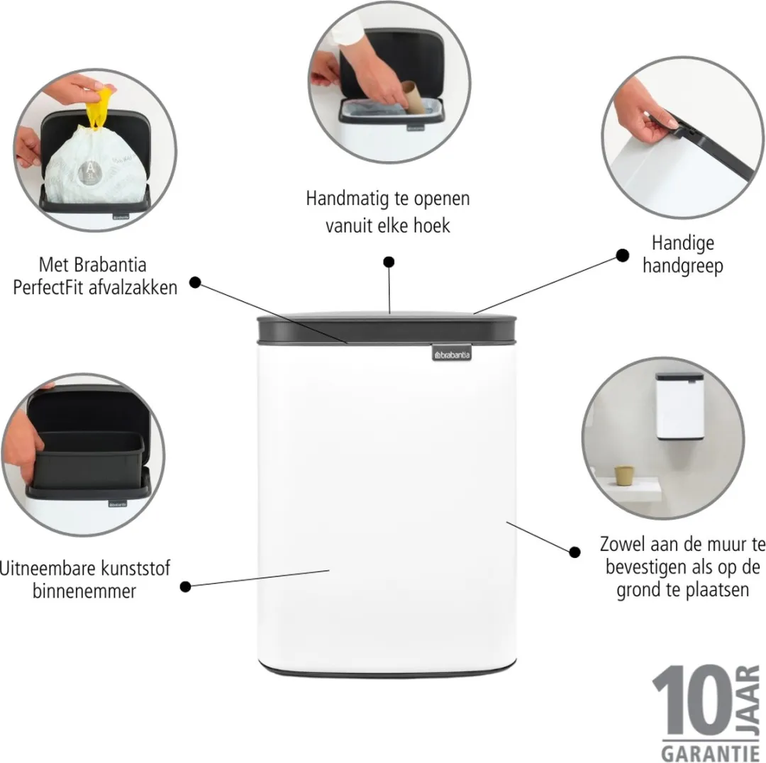 Brabantia Bo Prullenbak 4L - White