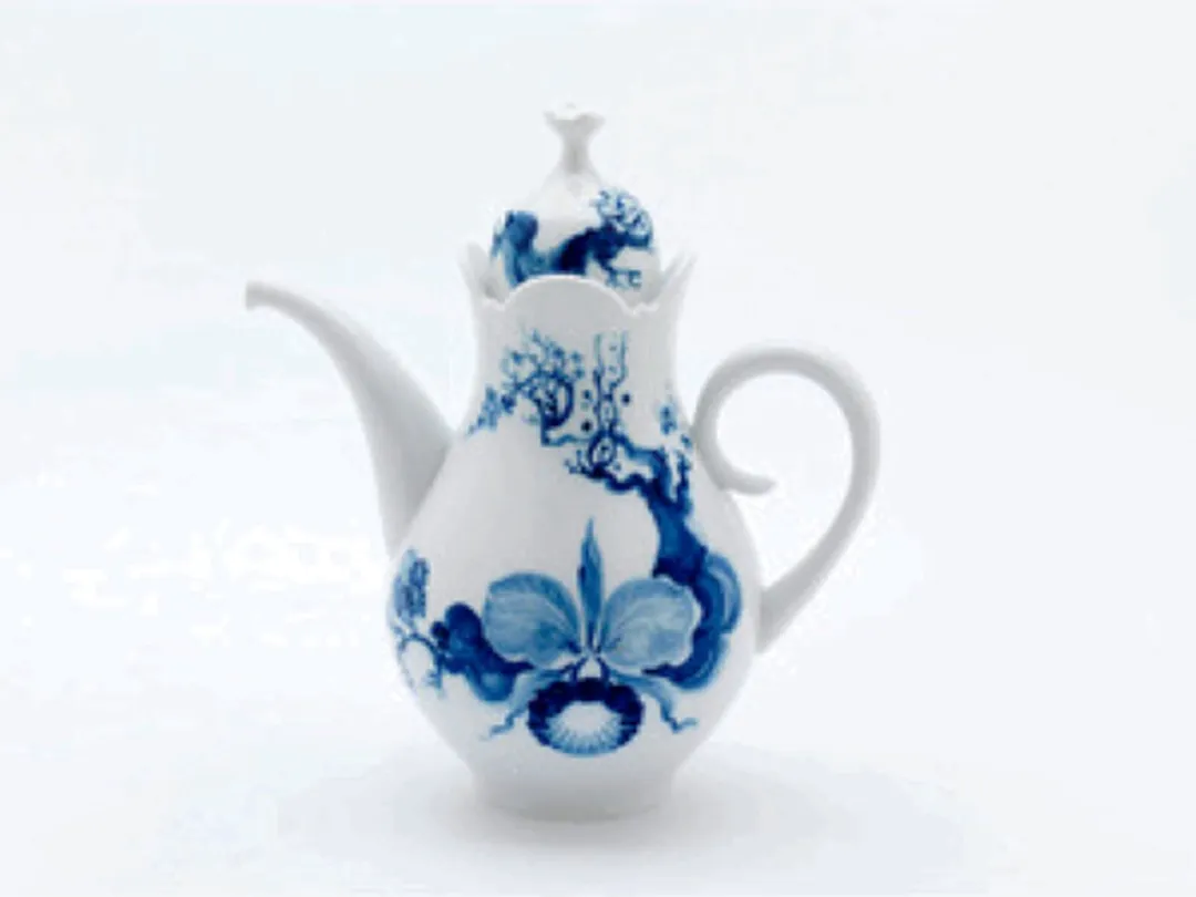 Meissen Blauwe Orchidee Koffiepot