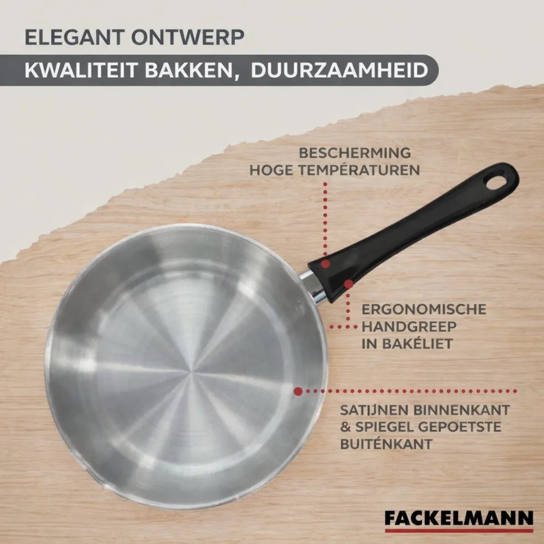 Fackelmann 9358350B88 Kookset - 2 Pannen 20/24cm + 3 Potten + 6 Gereedschap - Roestvrij staal