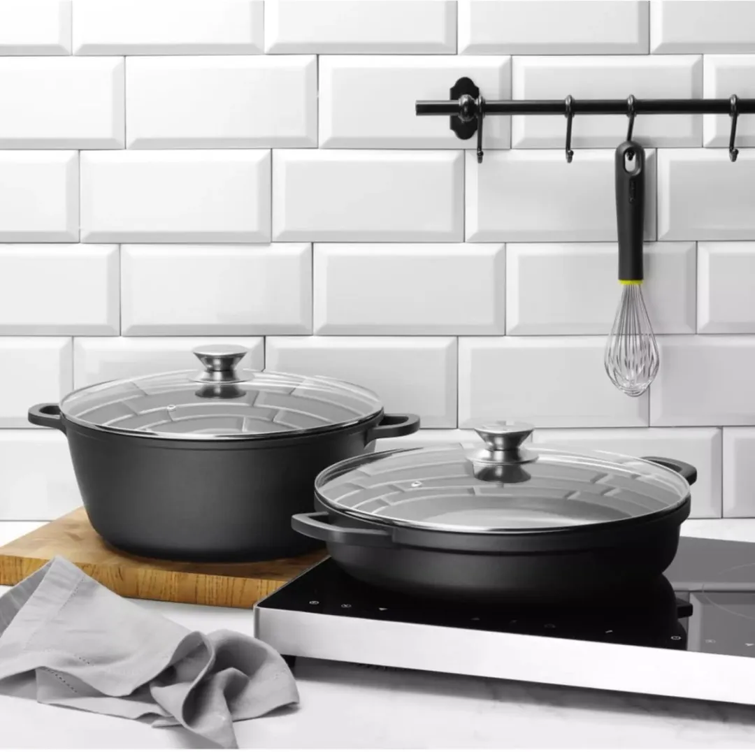 HENDI Braadpan 611029 - 7 liter - Gietaluminium - Zwart