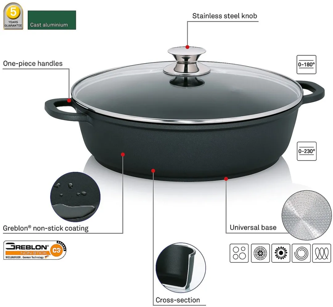 Kela Kerros Braadpan 32cm - 5L - Zwart