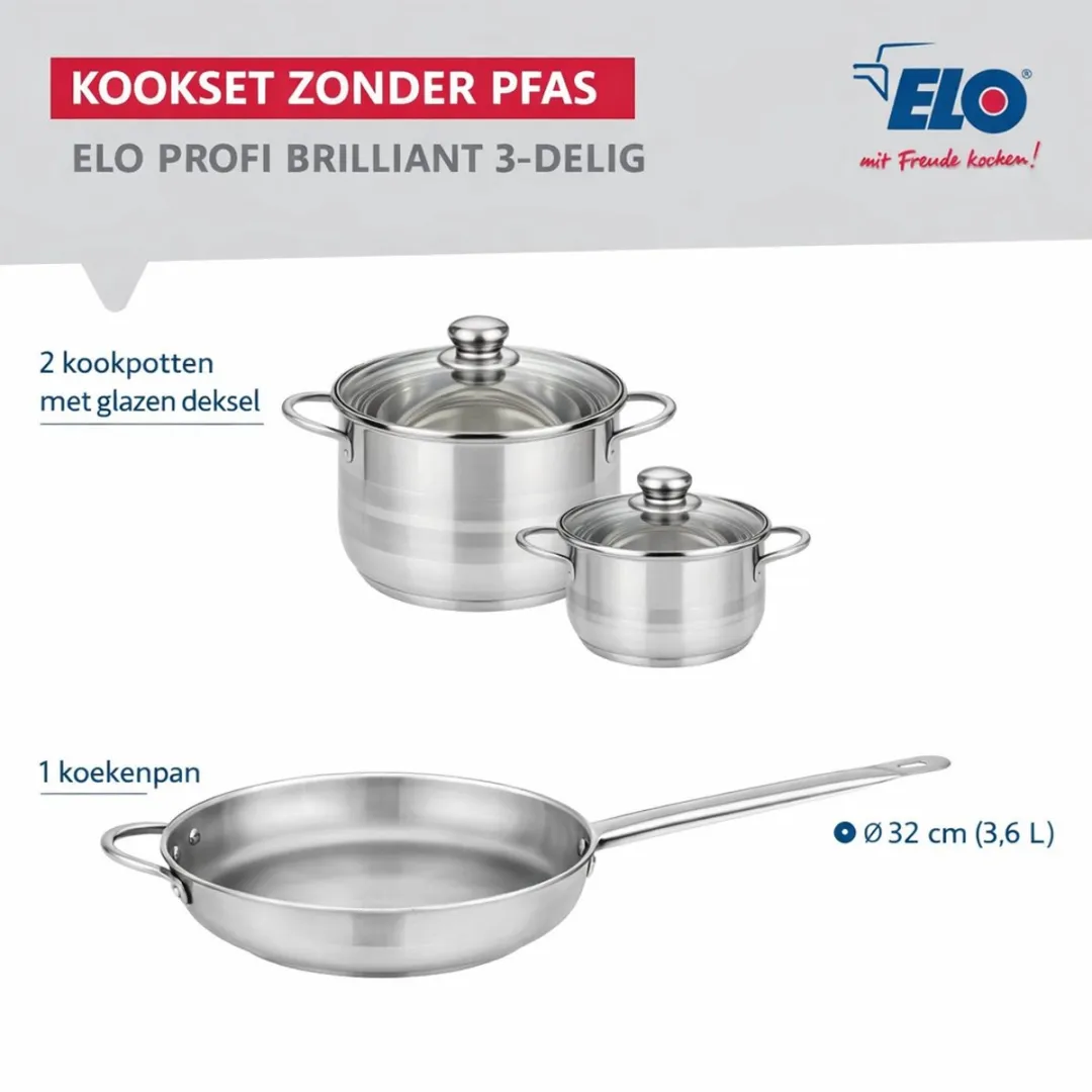 Fackelmann Elo Profi Brillant Keukengerei Set 3-delig - 32/20/12cm Roestvrij staal