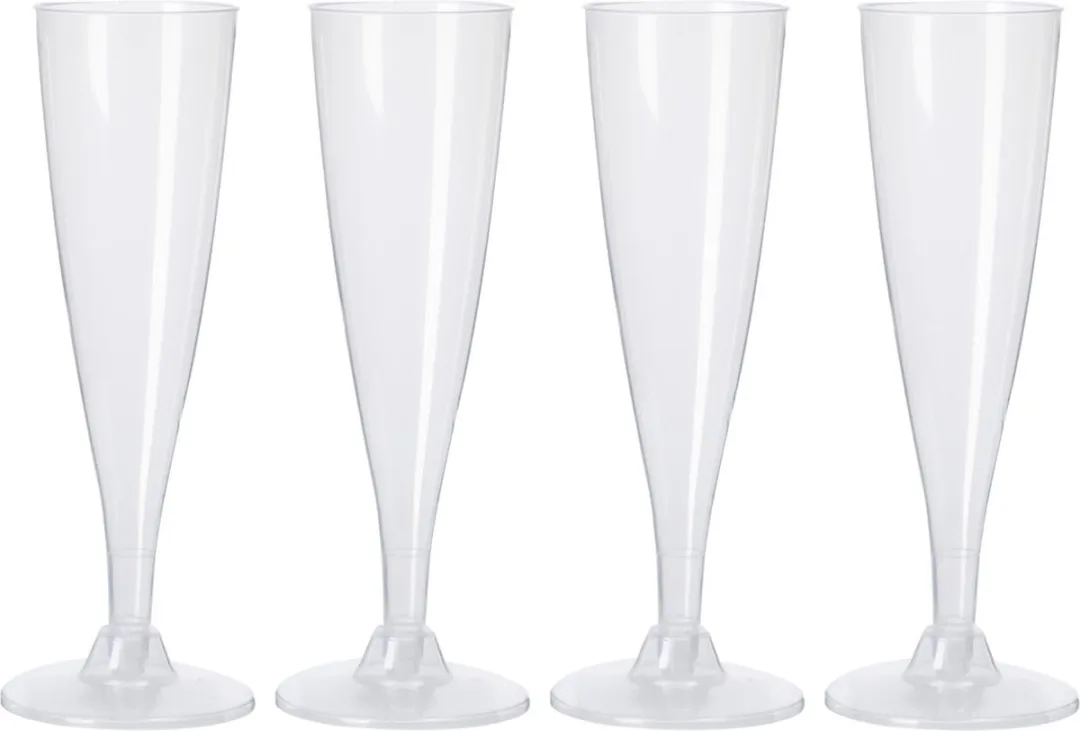 Excellent Houseware Prosecco/Champagneglazen 130ml - 8 Stuks - Transparant