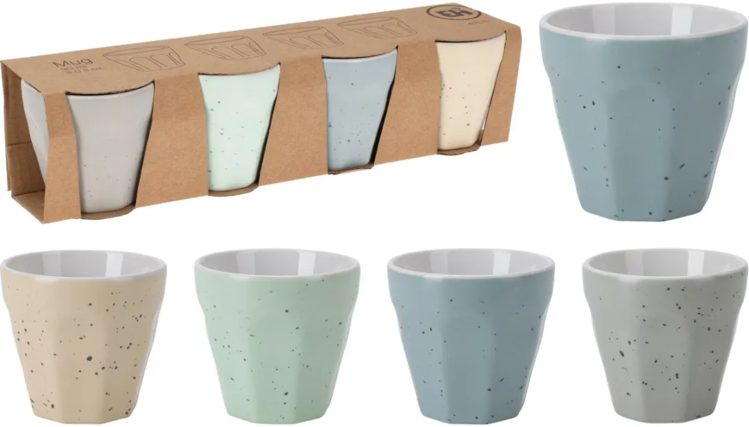 Excellent Houseware Koffiekopjes 8-delig - Porselein 90ml - Multi