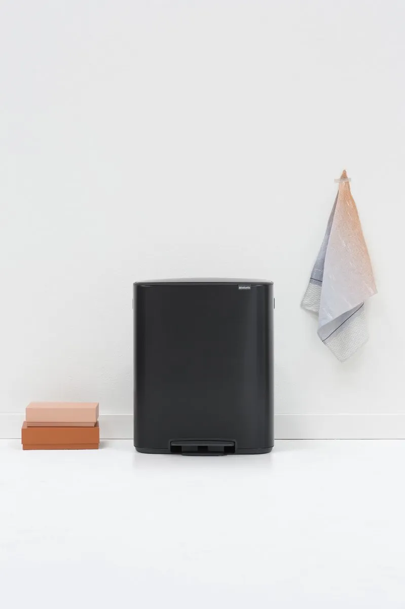 Brabantia Bo Prullenbak 2x30L - Afvalscheiding Matt Black - 80 Zakken