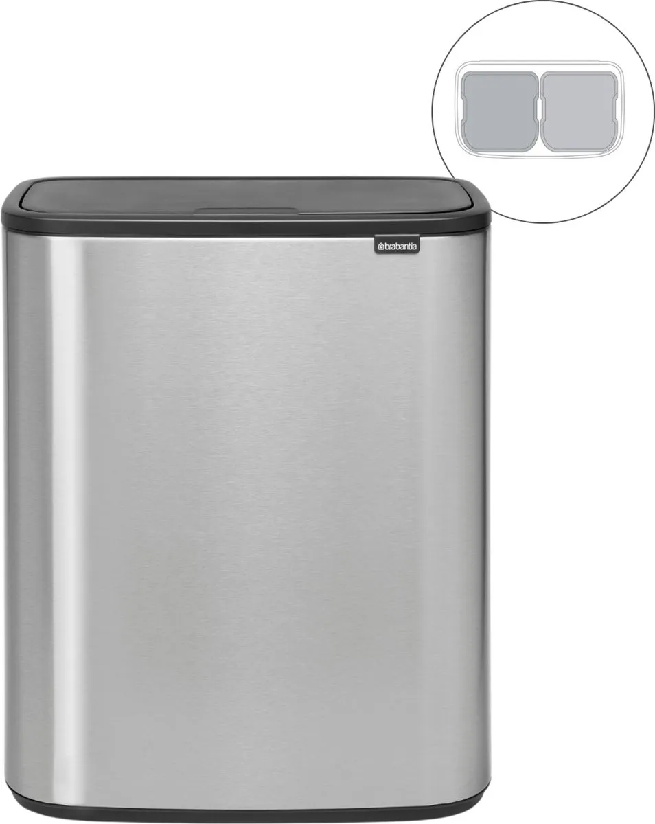 Brabantia Bo Touch Bin Prullenbak 2x30L