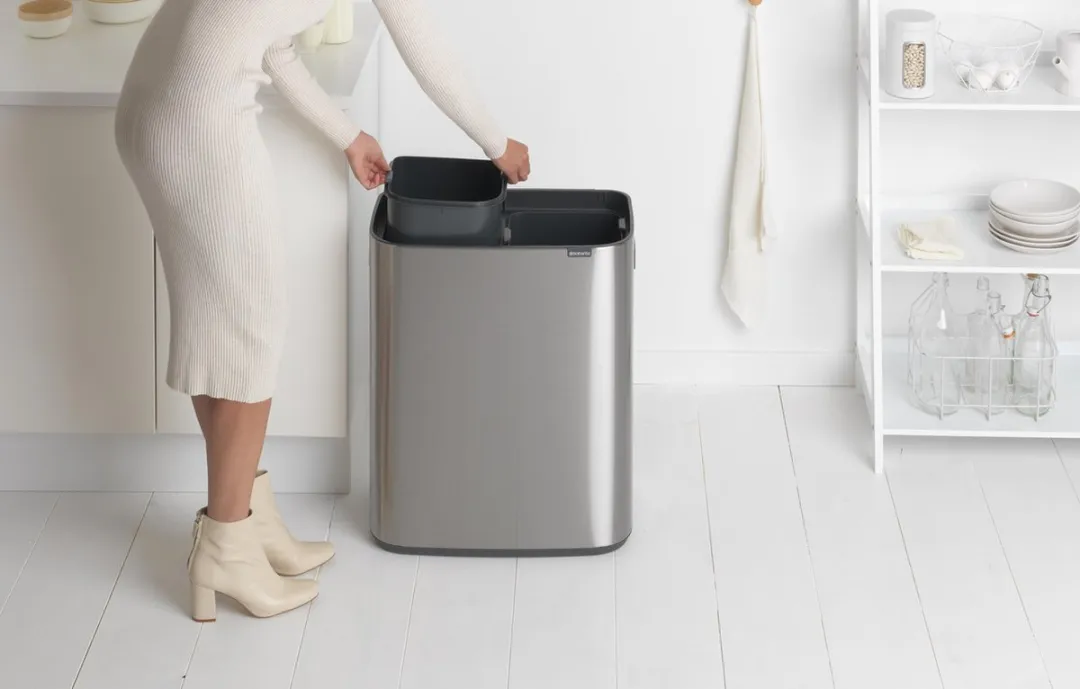 Brabantia Bo Touch Bin Prullenbak 2x30L - 2 Vakken Matt Steel
