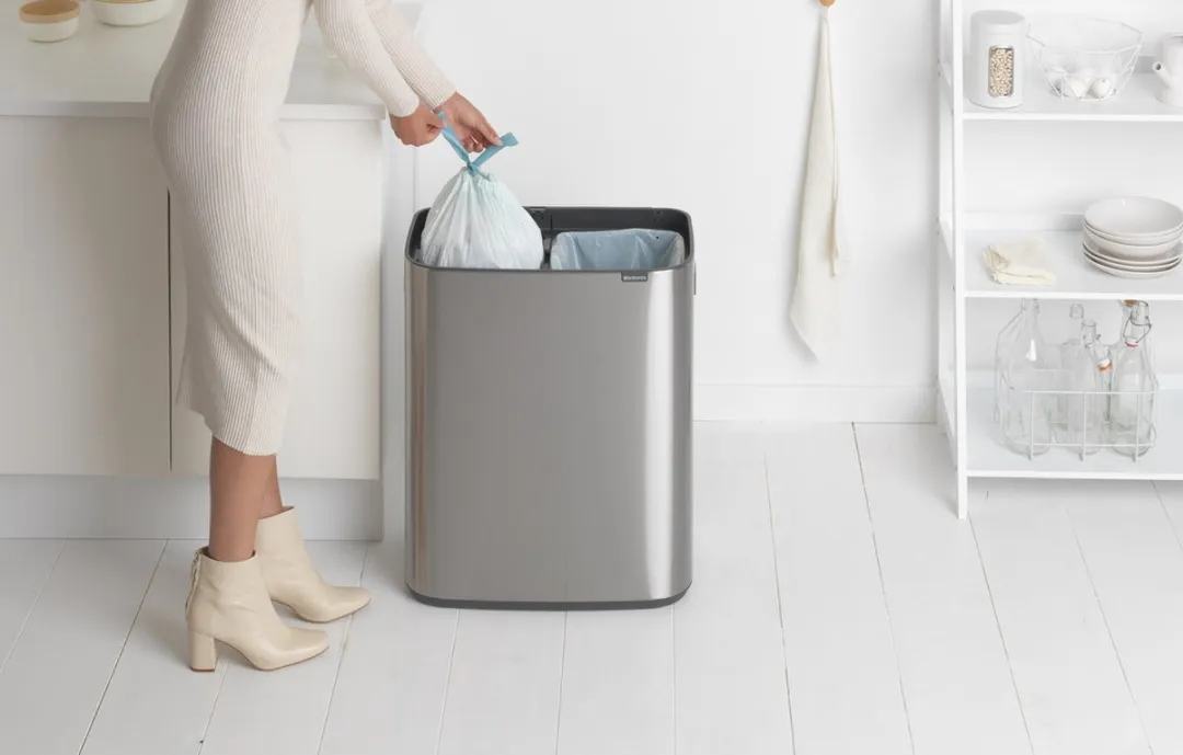 Brabantia Bo Touch Bin Prullenbak 2x30L - 2 Vakken Matt Steel - afbeelding 6 van 6