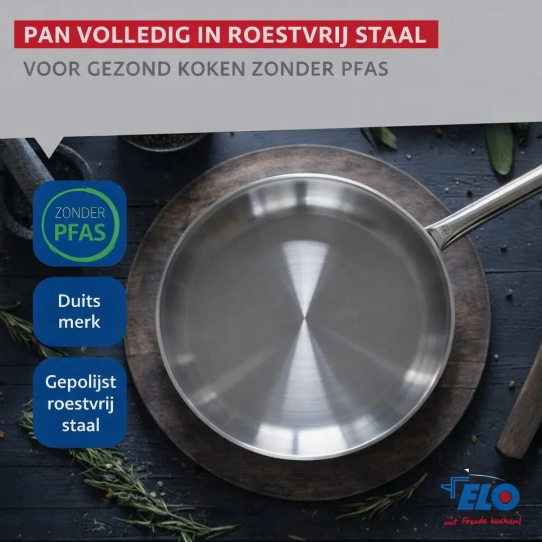 Fackelmann Elo Profi Keukengerei Set 2-delig - 28cm Koekenpan & 16cm Steelpan - Roestvrij staal
