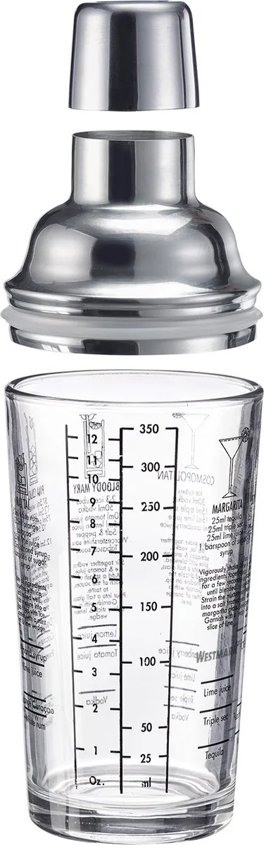 Westmark Cocktailshaker Sam 400ml - Roestvrij staal/Glas