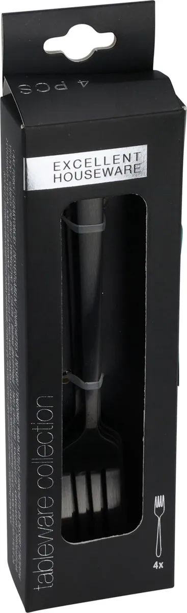 Excellent Houseware Taartvorkjes 8 Stuks - Zwart - 15 cm