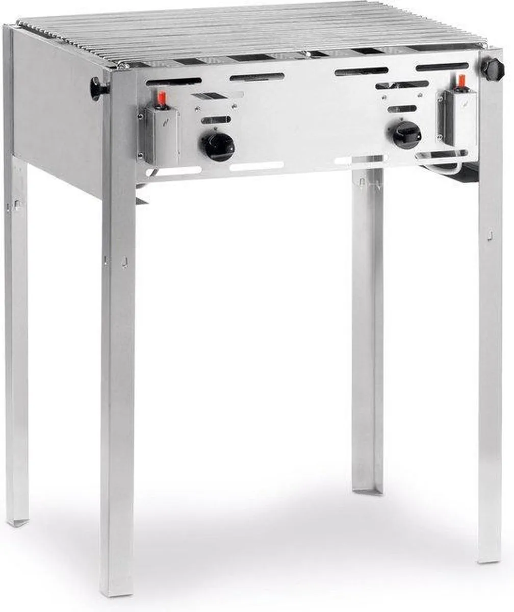 Hendi Grill-Master Maxi Gasbarbecue - 2 Branders - RVS