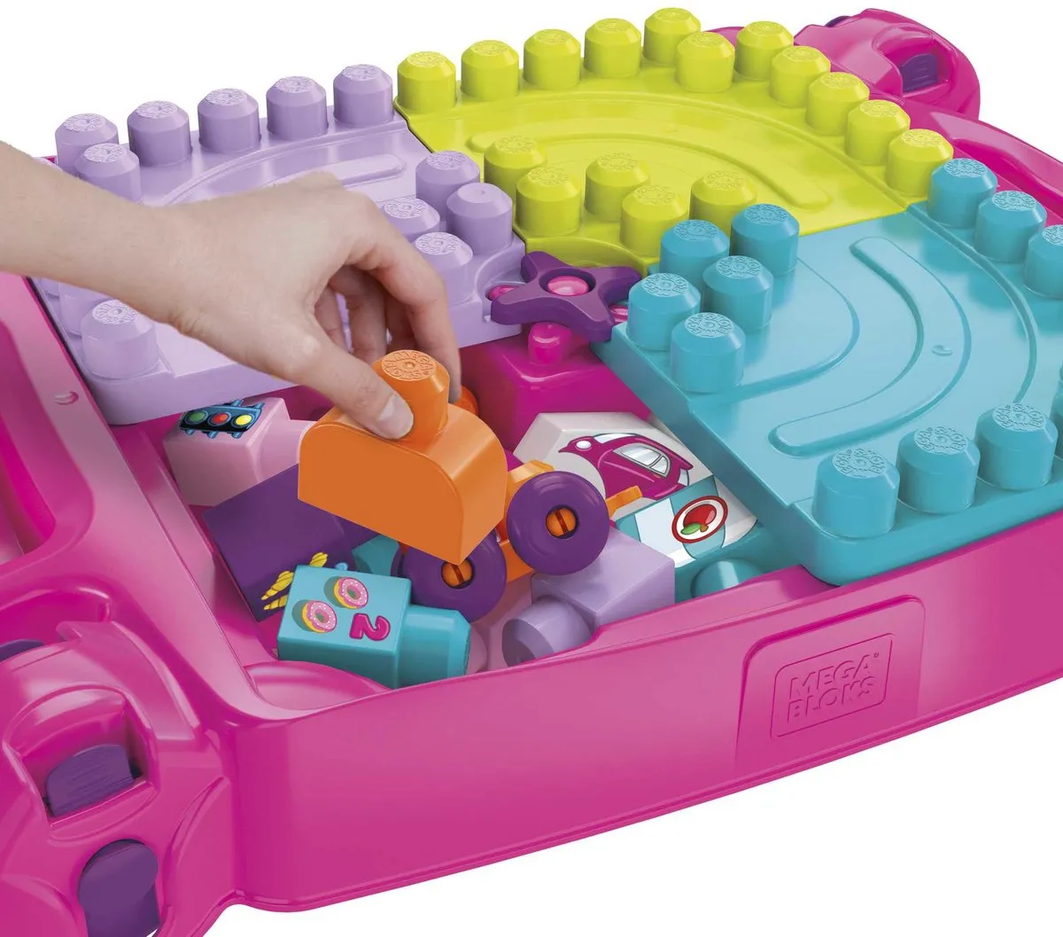 Mega Bloks Bouw en Leer Speeltafel Roze - 30 Stukken
