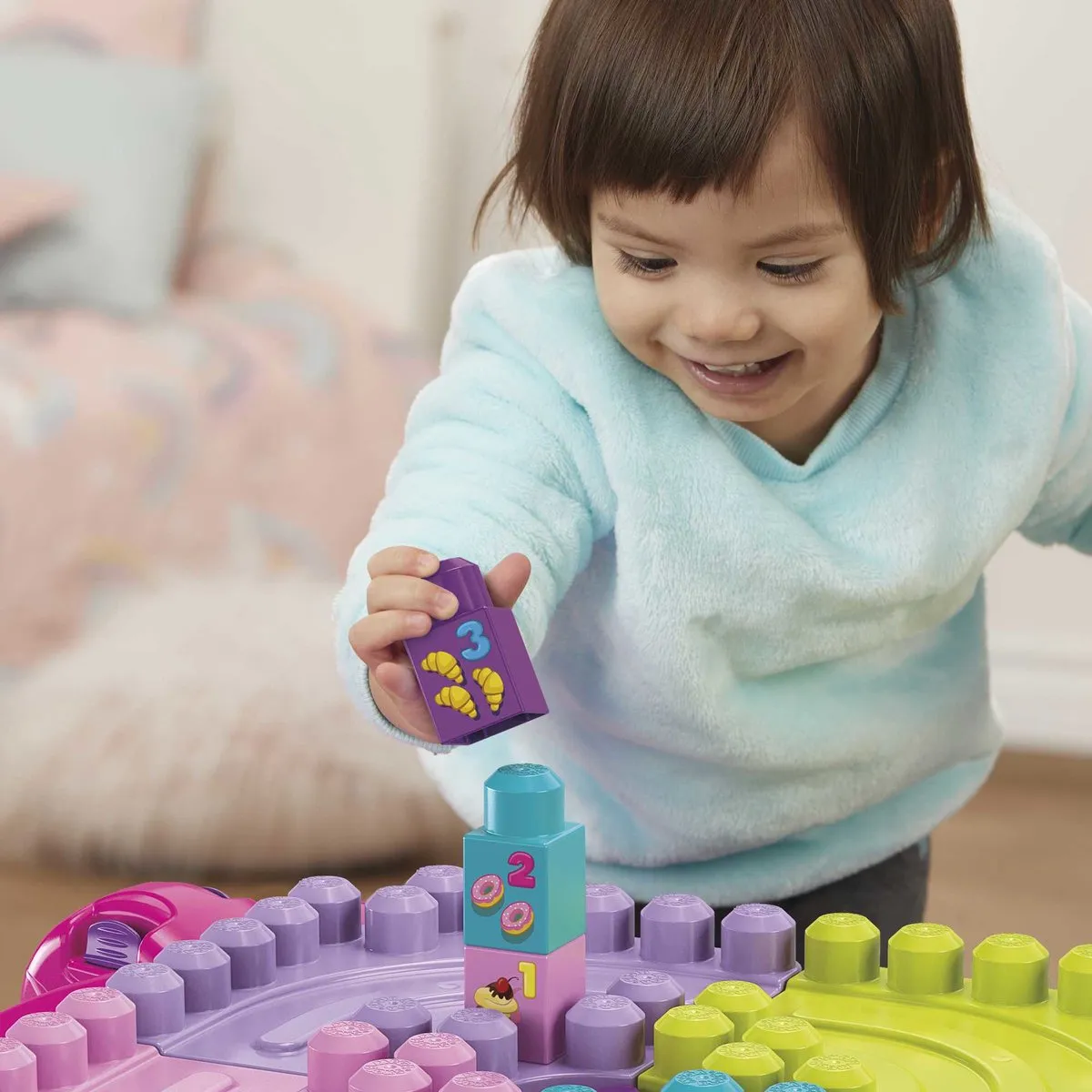 Mega Bloks Bouw en Leer Speeltafel Roze - 30 Stukken