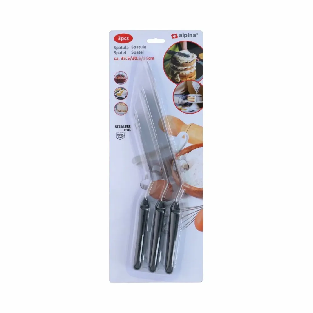 Alpina Bakspatels Set 3 Stuks - Zilver RVS