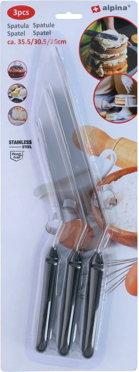 Alpina Bakspatels Set 3 Stuks - Zilver RVS