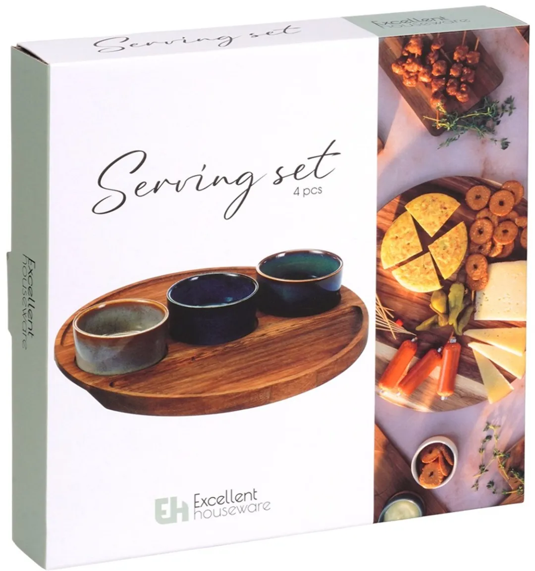 Excellent Houseware Snackkommen Set 4-delig - Dipschalen - Veelkleurig