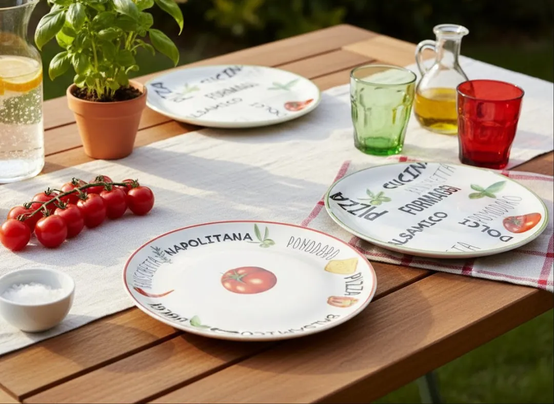 Cookinglife Pizzaborden Italia Porselein 6 Stuks - ø30cm - Wit