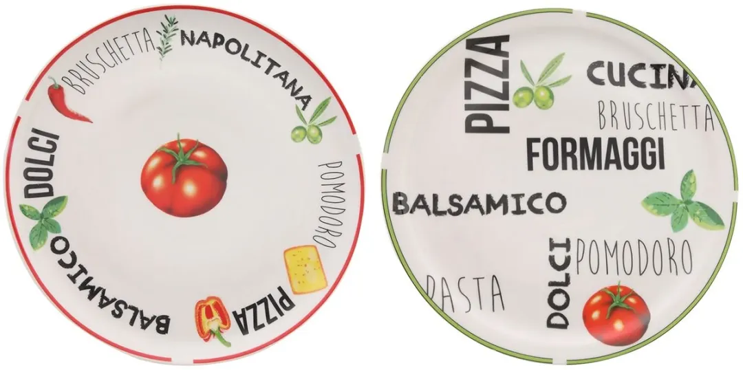 Cookinglife Pizzaborden Italia Porselein 6 Stuks - ø30cm - Wit